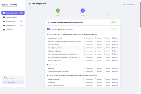 Portail formateur — Mes compétences