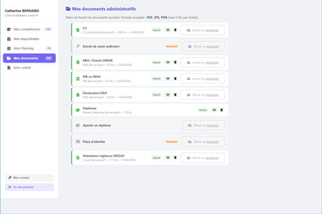 Portail formateur — Mes documents